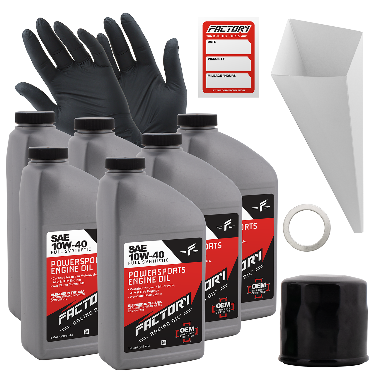 10W-40 6 Quart Oil Change Kit For Yamaha XV19C Raider SCL