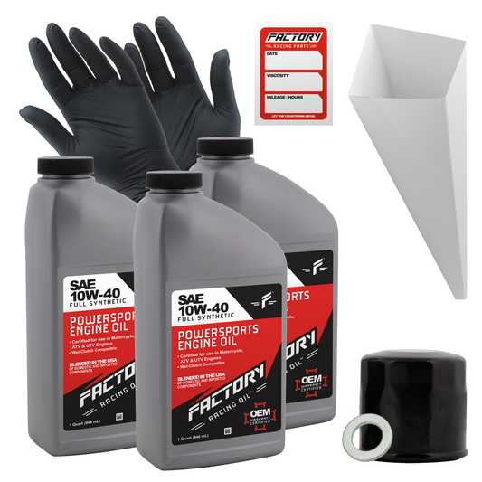 10W-40 3 Quart Oil Change Kit For Honda CB500F, CBR500R, CMX500, CBR600RR, CB650R