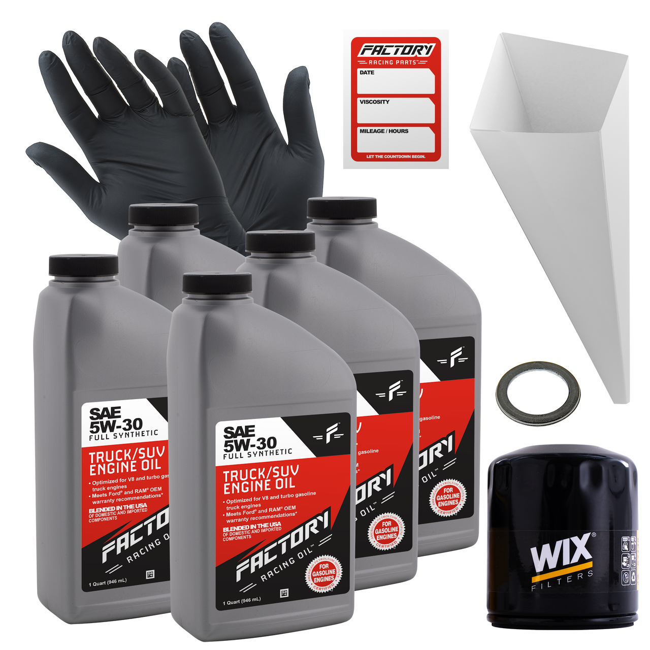 Oil Change Kit For Chrysler Grand Caravan 2000, Imperial 1990-1993, New Yorker 1990-1993, Sebring 1996-2007, Voyager 2000 5W-30 Full Synthetic Oil - 5 Quarts