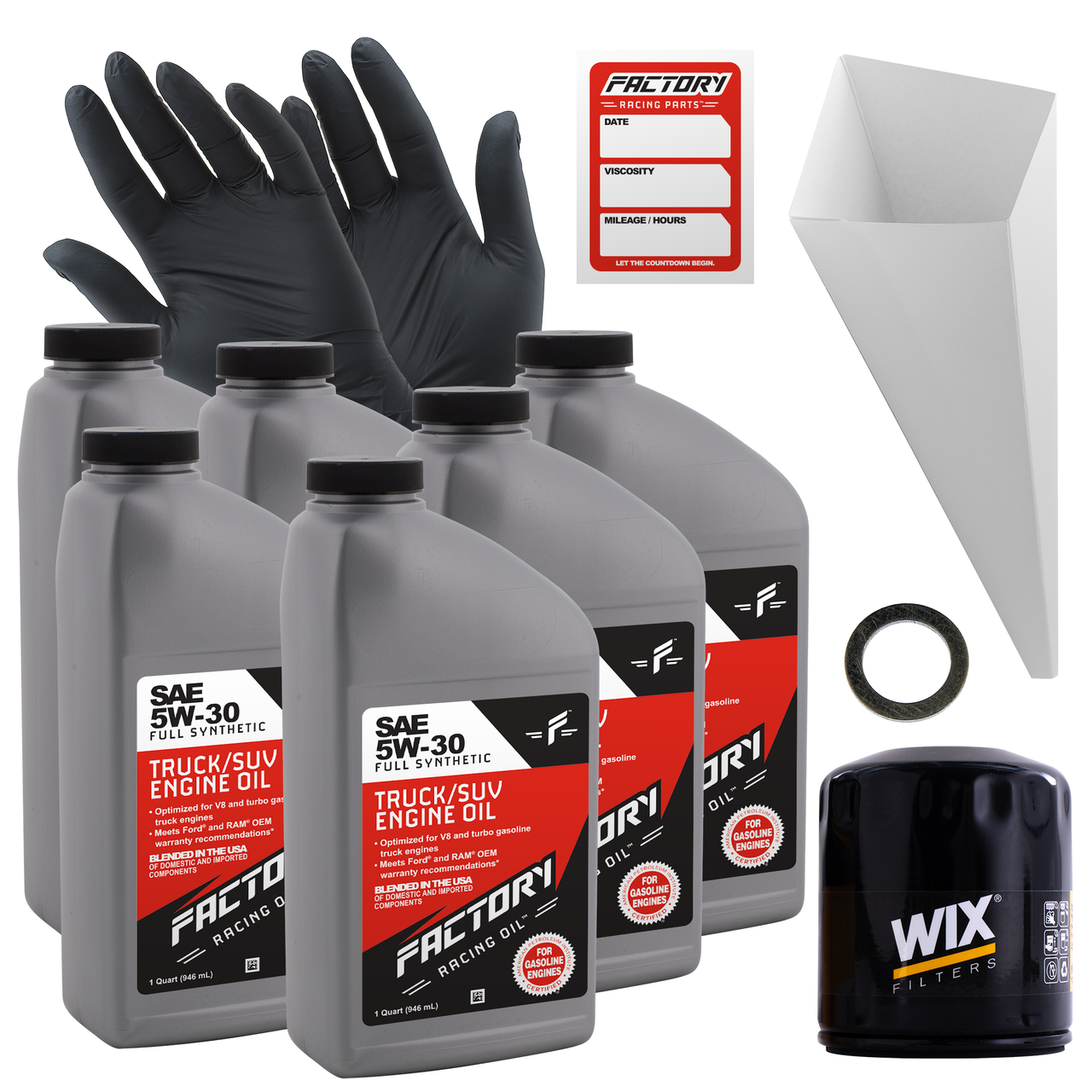Oil Change Kit For Mazda 3 2.3L 2011-2013, CX-7 2.3L 2010-2012 5W-30 Full Synthetic Oil - 6 Quarts