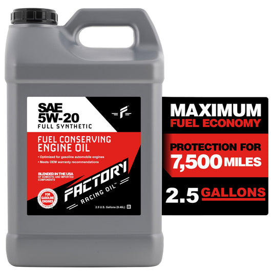 Factory Racing Oil SAE 5W-20 Full Synthetic Oil, API SP ILSAC GF-6A, 2.5 Gallons